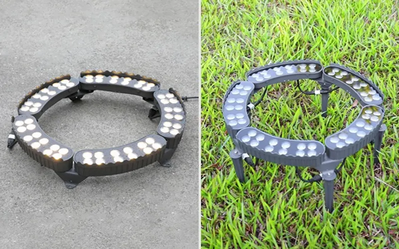 Custom-Sized Palm Tree Ring Lights designed for outdoor palm tree decoration and landscape lighting