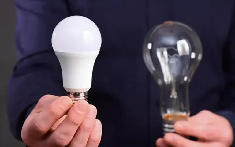 LED vs Incandescent Lighting comparison showing energy efficiency, brightness, and lifespan differences