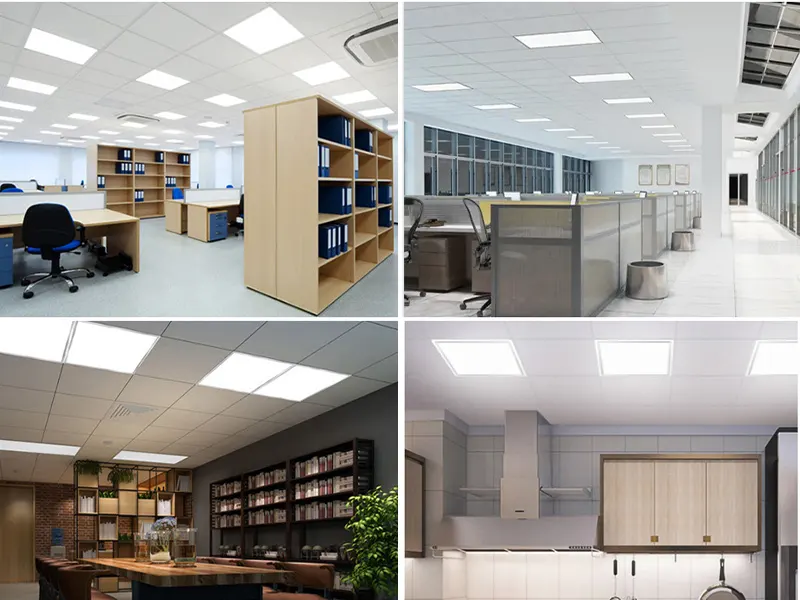 Troffer Light installed in modern office ceiling lighting application