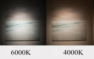 4000K vs 6000K LED color temperature comparison showing neutral white and cool white lighting for residential and commercial applications