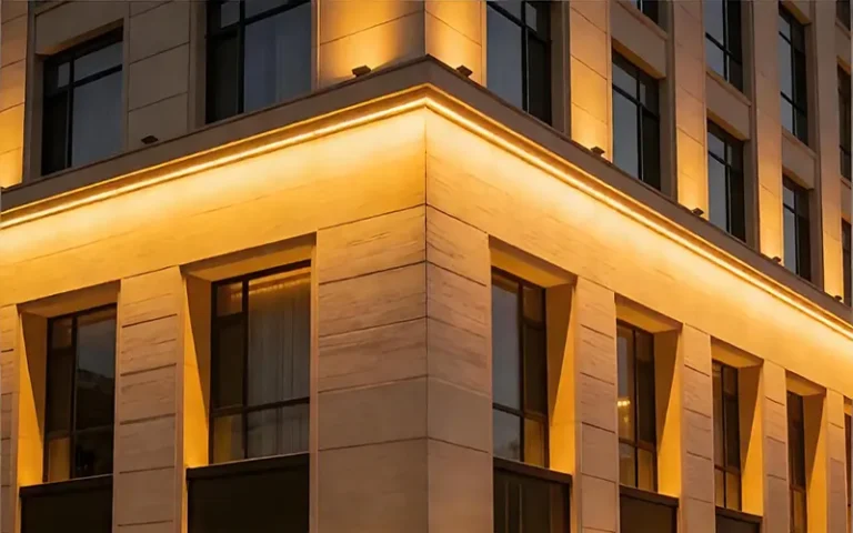 Modern facade lighting design architectural lighting effect at night